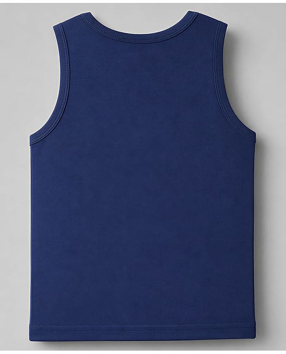 Babyhug 100% Cotton Single Jersey Knit Sleeveless Sando Pack of 3 - Blue,White, Light Blue