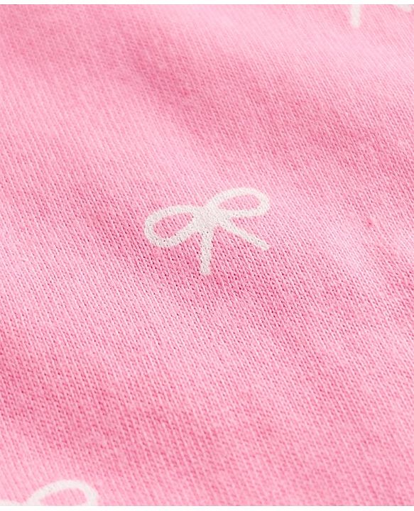 Babyhug Cotton Knit Sleeveless Bow Printed Co-Ords Top & Shorts Night Suit - Pink