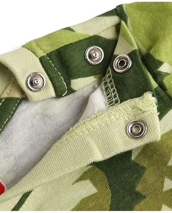 Babyhug 100% Cotton Knit Full Sleeves T-Shirt & Pyjama Co-Ord Night Suit With Dino Print - Green