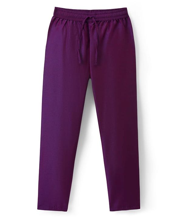 Pine Kids Woven Full Sleeves Floral Embroidered Kurta & Pyjama Set - Purple