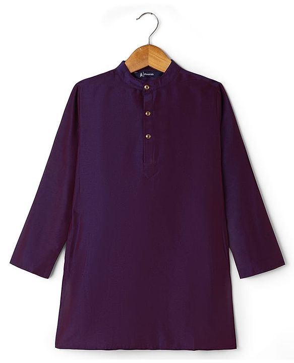 Pine Kids Woven Full Sleeves Floral Printed Kurta Pyjama Set With Jacket - Purple
