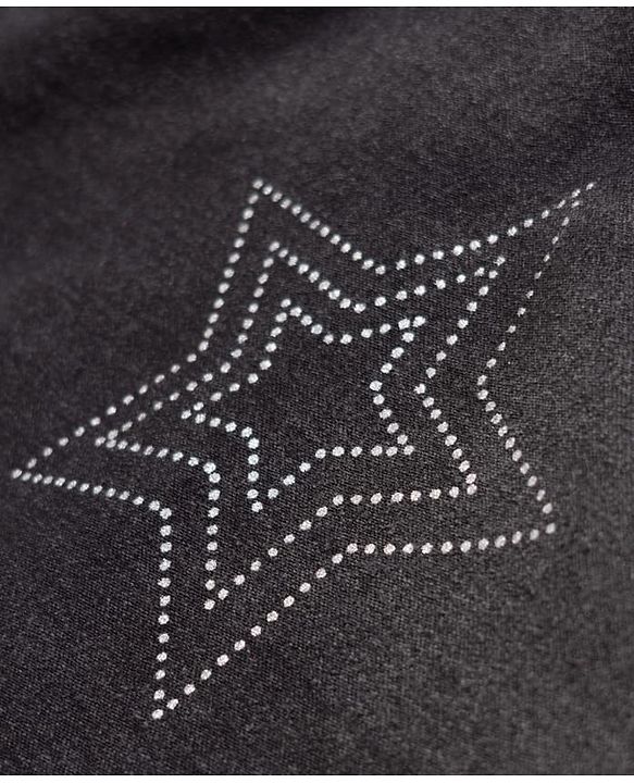 Pine Kids Denim Woven Full Length Jeans with Star Sequins in Black for 4-5 Years