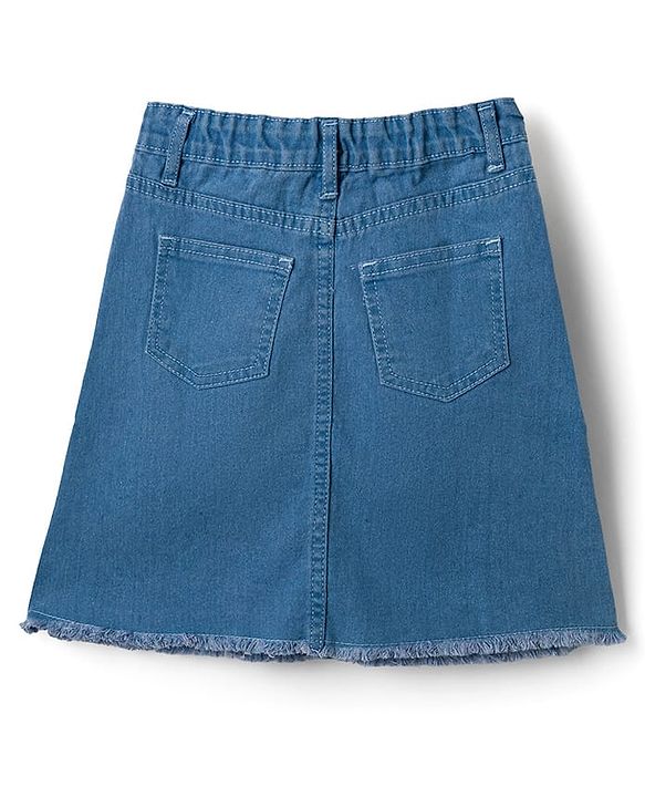 Pine Kids Denim Woven Above Keen Length Skirt -Light Blue