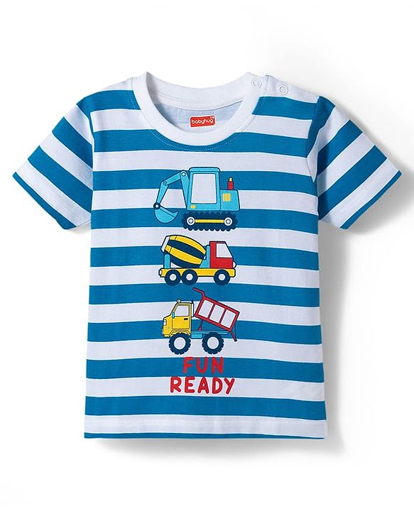 Babyhug 100% Cotton Knit Full Sleeves Co-Ords Pyjama & Shorts Night Suit with JCB Print Pack of 2 - Multicolour