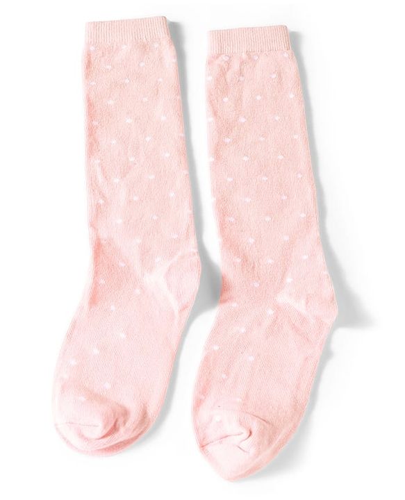 Pine Kids Cotton Knit Polka Dot Design Socks Pack of 3 - Pink Grey & Black