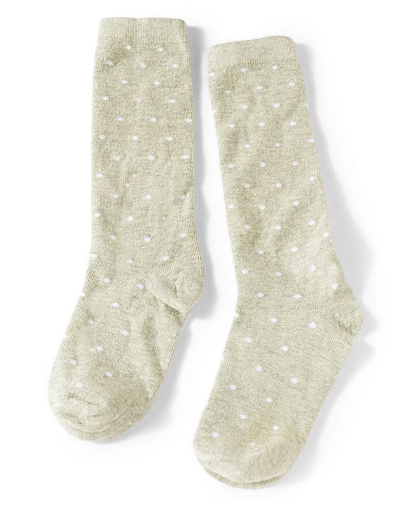 Pine Kids Cotton Knit Polka Dot Design Socks Pack of 3 - Pink Grey & Black