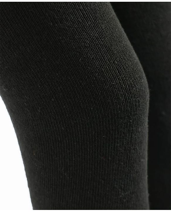 Pine Kids Cotton Knit Solid Color Footed Tights - Black