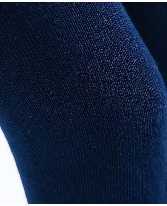 Pine Kids Cotton Knit Solid Color Footed Tights - Navy Blue