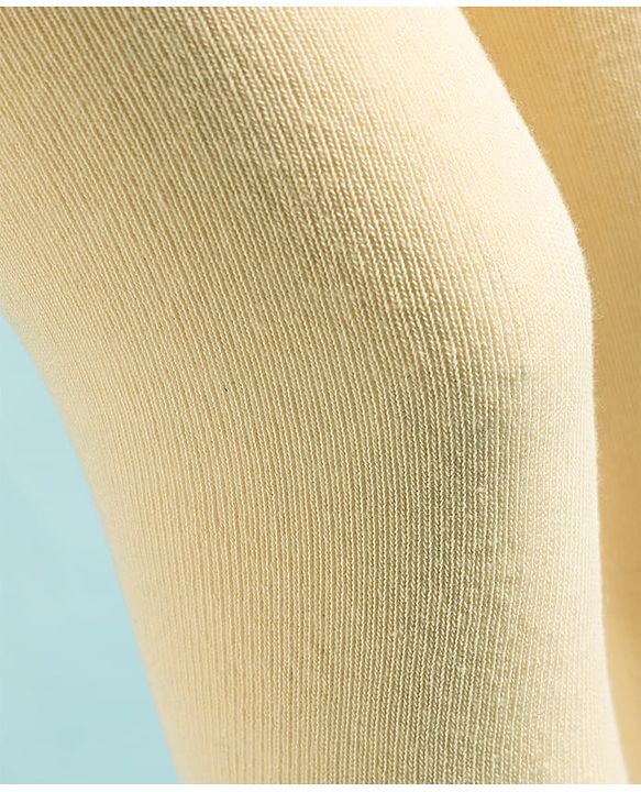 Pine Kids Cotton Knit Solid Color Footed Tights - Beige