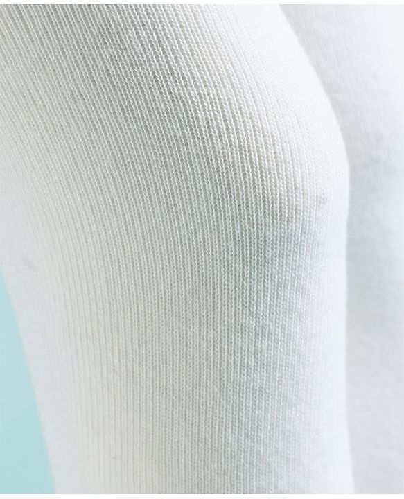 Pine Kids Cotton Knit Solid Color Footed Tights - White