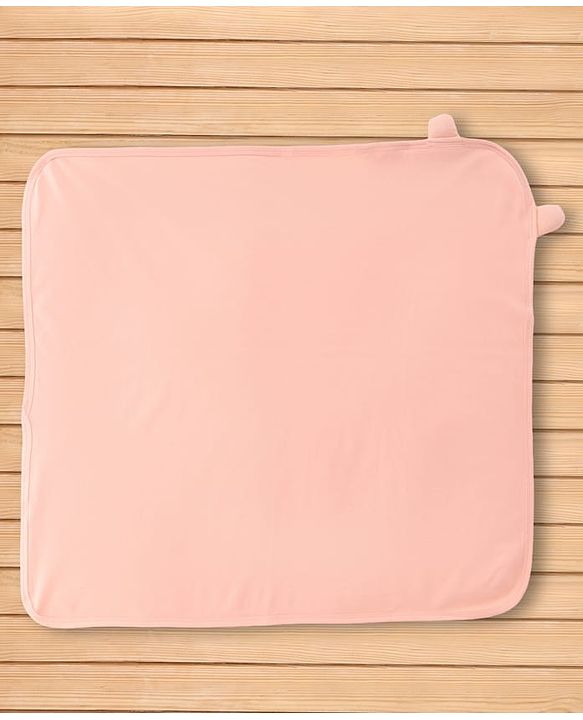 Babyhug 100% Cotton Knit Towel With Hood L 75 x B 75 cm - Peach