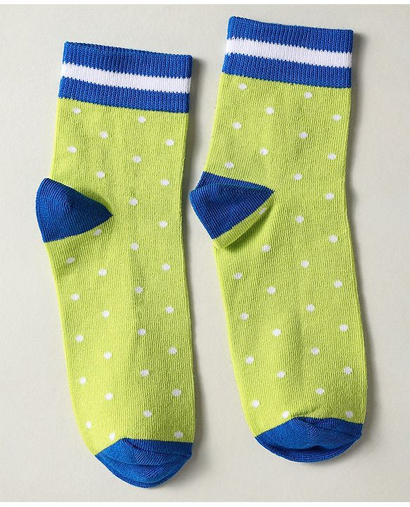 Pine Kids Knit Ankle Length Polka Dot Designed Socks Pack of 3- Multicolour