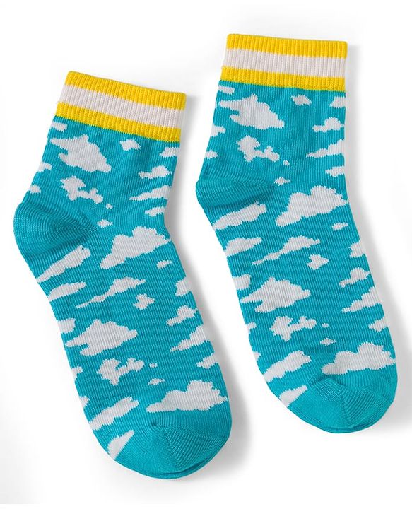 Pine Kids Knit Ankle Length Floral & Heart  Designed Socks Pack of 3- Multicolour