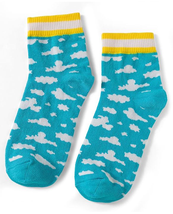 Pine Kids Knit Ankle Length Floral & Heart  Designed Socks Pack of 3- Multicolour