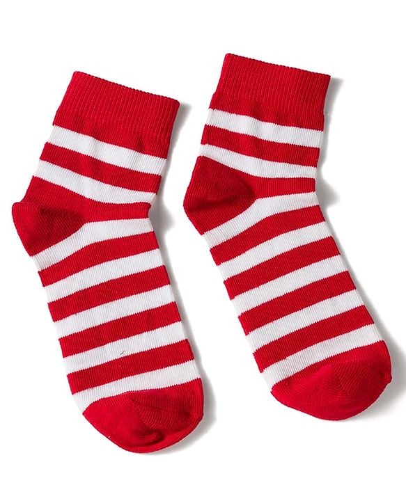 Pine Kids Knit Ankle Length Stripes & Heart Designed Socks Pack of 3- Multicolour