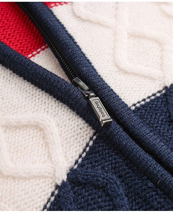Babyhug Unisex Knit Full Sleeves Hooded Sweater with Cable Knit Design - Red