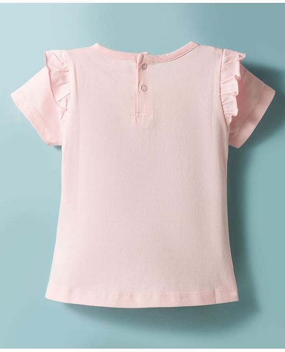 Babyhug 100% Cotton Knit Half Sleeves T-Shirt With Love Embroidery - Multicolor