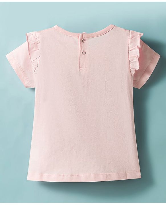 Babyhug 100% Cotton Knit Half Sleeves T-Shirt With Love Embroidery - Multicolor