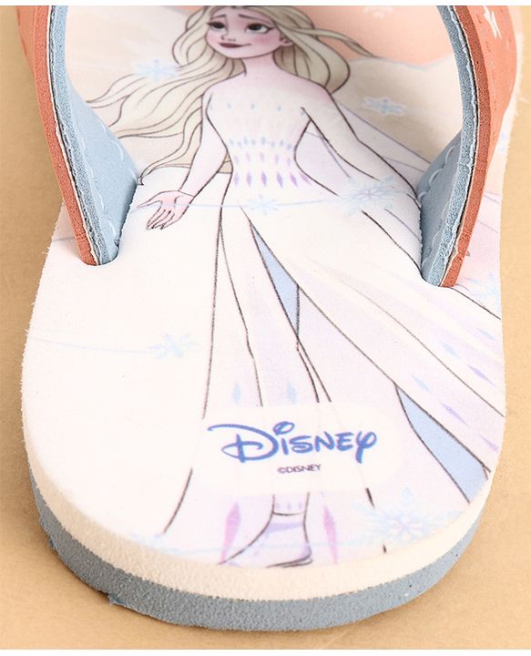 Cute Walk by Babyhug Slip Ons Flip Flops With Princess Print - Peach