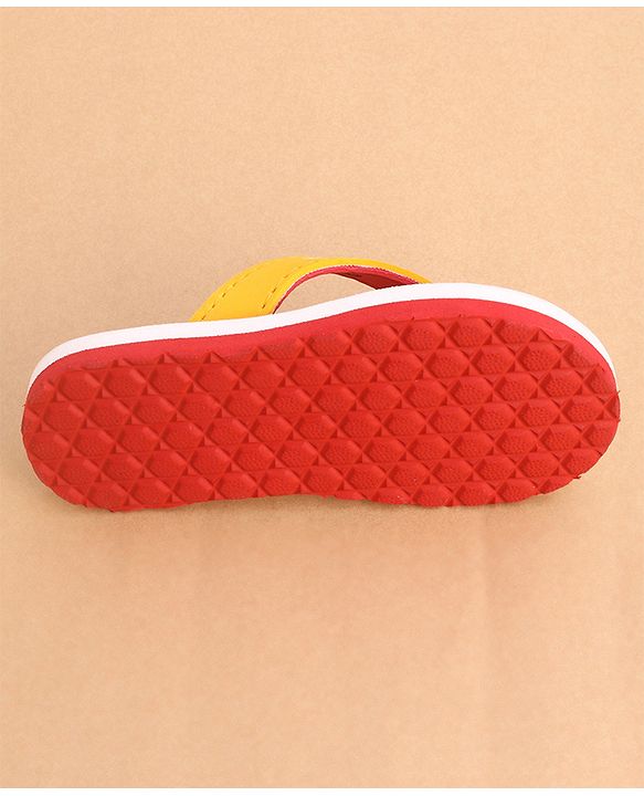 Cute Walk by Babyhug Slip Ons Flip Flops With Mickey Mouse Print - Beige
