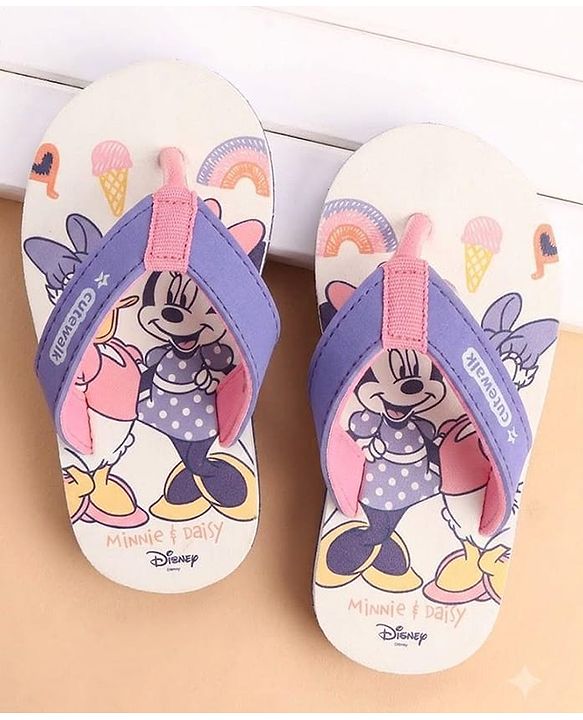 Cute Walk by Babyhug Slip-On Flip Flops With Minnie Mouse Print - Purple