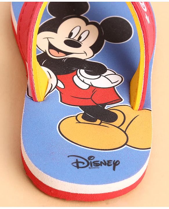 Cute Walk by Babyhug Slip On Closure Flip Flop With Mickey Mouse Graphic - Blue
