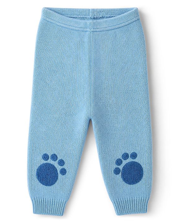 Babyhug Knit Full Sleeves Hooded Sweater Set With Paw Patch - Blue