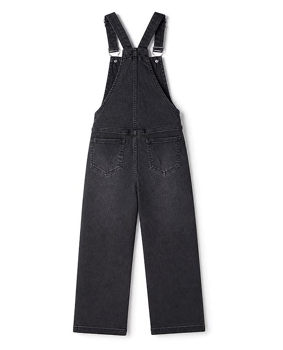 Pine Kids 100% Cotton Woven Full Length Dungarees in Black for 4-5 Years