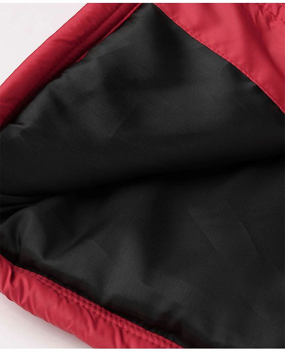Pine Kids Woven Hoodie Jacket with Full Sleeves in Red