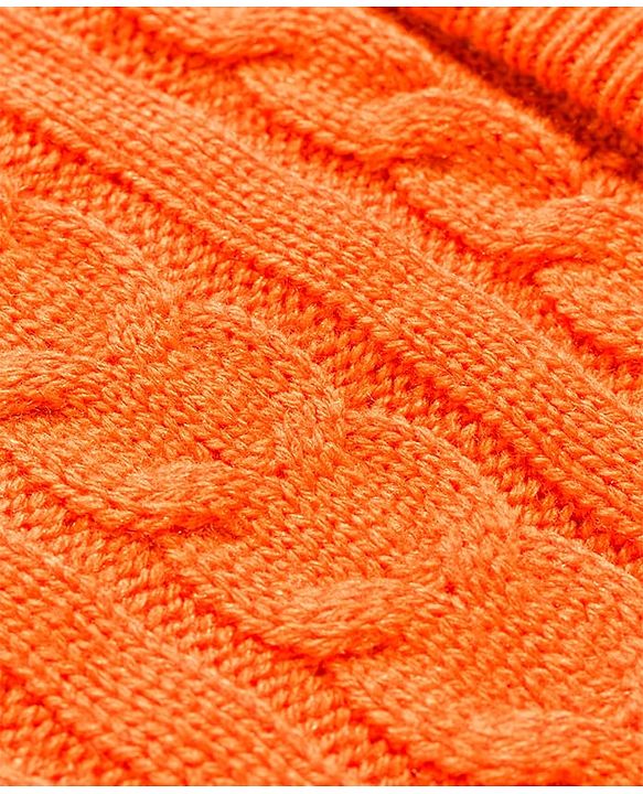 Babyhug Knitted Raglan Sleeves Hooded Winter Wear Romper - Orange