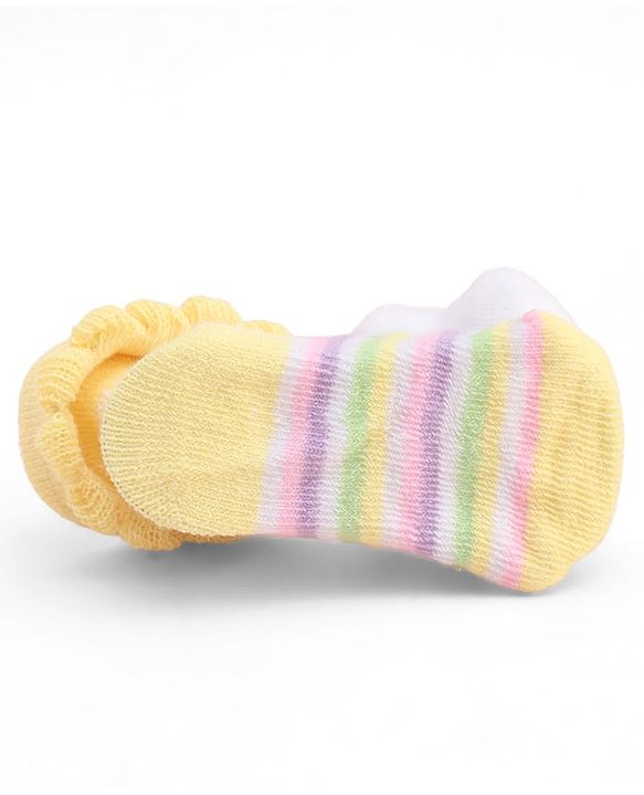 Cute Walk by Babyhug Socks With Large Bunny Applique - Yellow