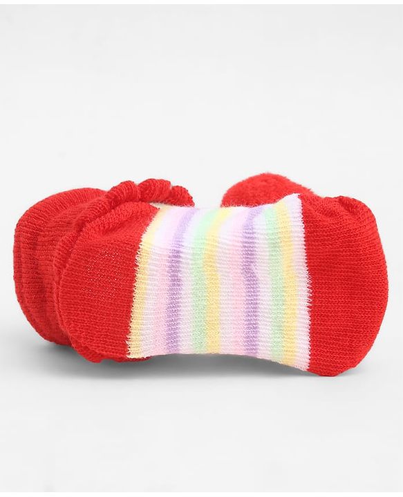 Cute Walk by Babyhug Socks With Large Strawberry Applique - Red