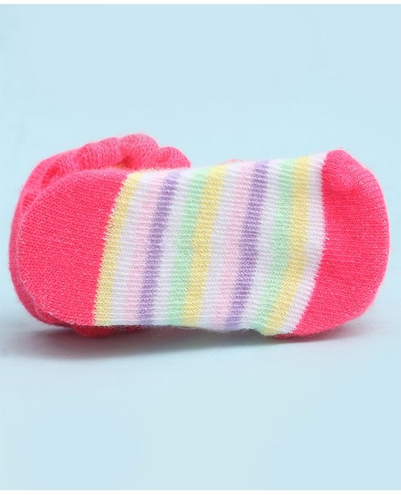 Cute Walk by Babyhug Socks With Large Bunny Applique - Dark Pink