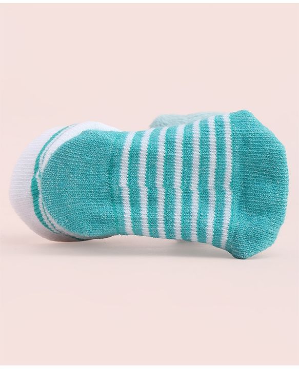 Cute Walk by Babyhug Socks With Large Bear Applique - Aqua