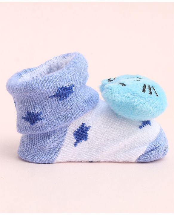Cute Walk by Babyhug Socks with Large Kitty Applique - Purple