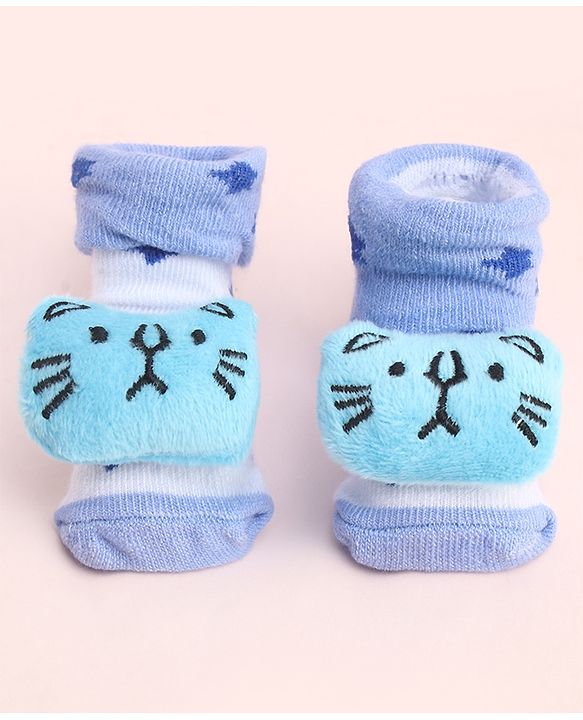 Cute Walk by Babyhug Socks with Large Kitty Applique - Purple
