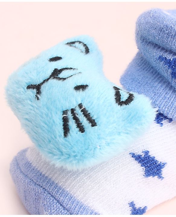 Cute Walk by Babyhug Socks with Large Kitty Applique - Purple