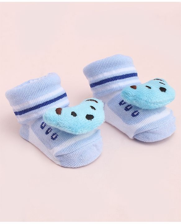 Cute Walk by Babyhug Socks With Large Bear Applique - Purple