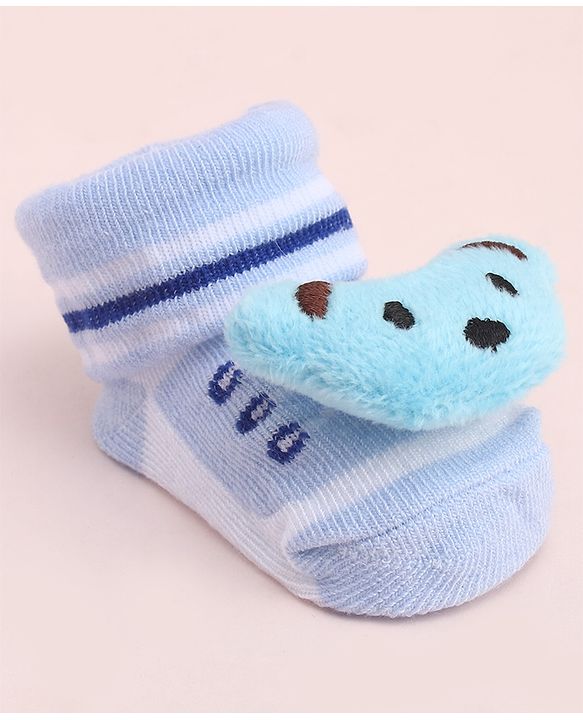Cute Walk by Babyhug Socks With Large Bear Applique - Purple