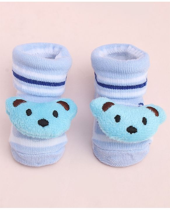 Cute Walk by Babyhug Socks With Large Bear Applique - Purple