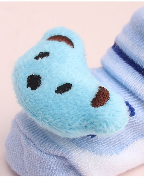 Cute Walk by Babyhug Socks With Large Bear Applique - Purple