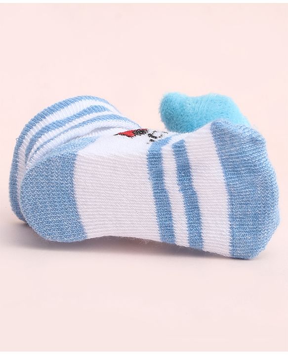 Cute Walk by Babyhug Socks With Large Kitten Applique - Light Blue