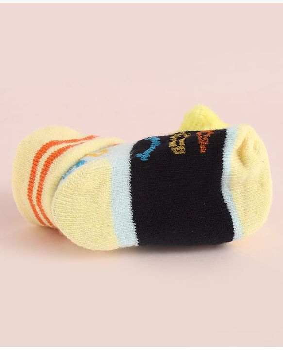 Cute Walk by Babyhug Fabric Socks Shoes With Large Star Applique - Yellow