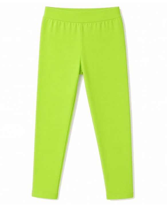 Pine Kids Cotton Lycra Knit Full Length Solid Colour Leggings Pack of 2 - Limegreen & Pink