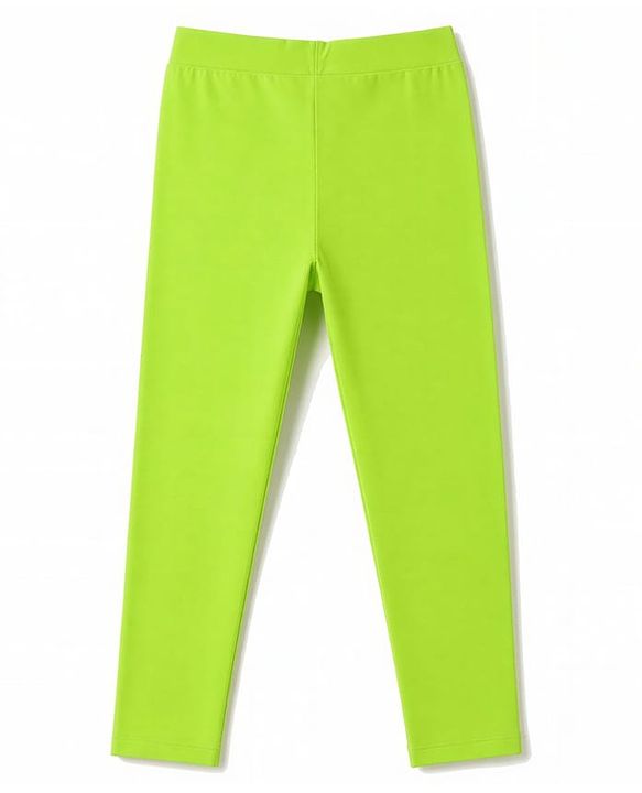 Pine Kids Cotton Lycra Knit Full Length Solid Colour Leggings Pack of 2 - Limegreen & Pink