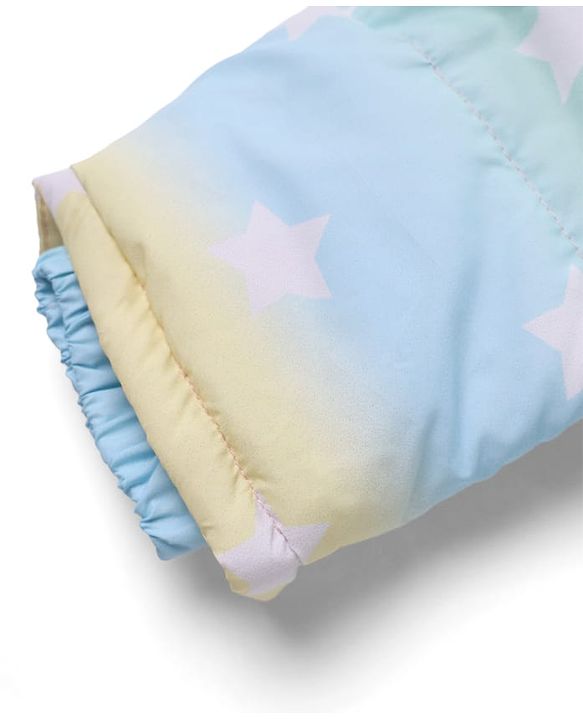 Pine Kids Woven Jacket with Full Sleeves and Star Print - Light Blue