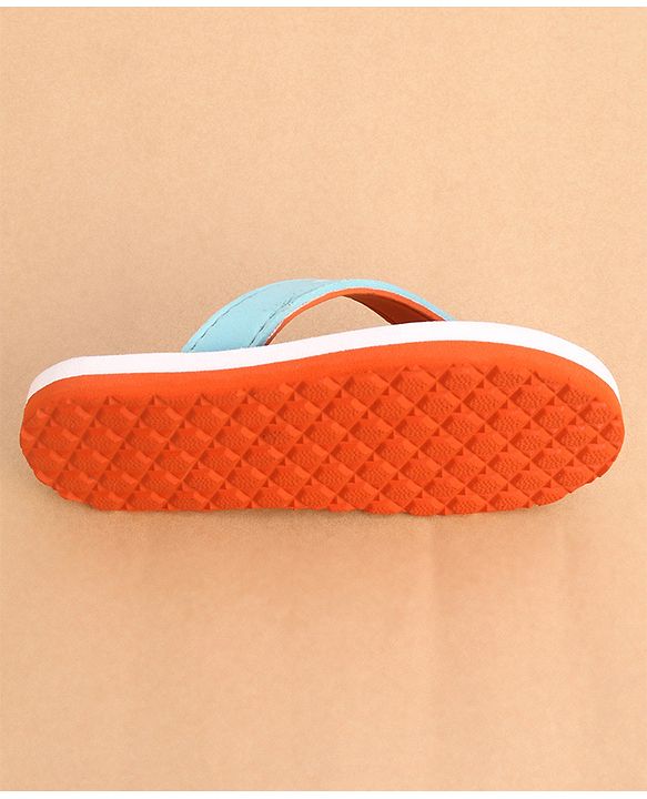 Cute Walk by Babyhug Slip Ons Flip Flop With Teddy & Rainbow Print - Blue