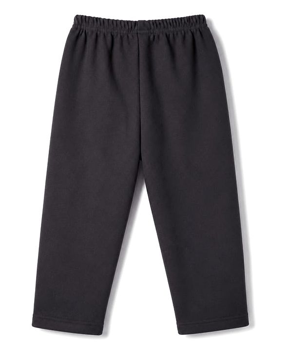 Babyhug Velour Knit Full Length Solid Pant - Black