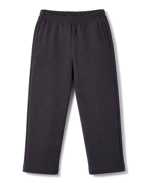 Babyhug Velour Knit Full Length Solid Pant - Black