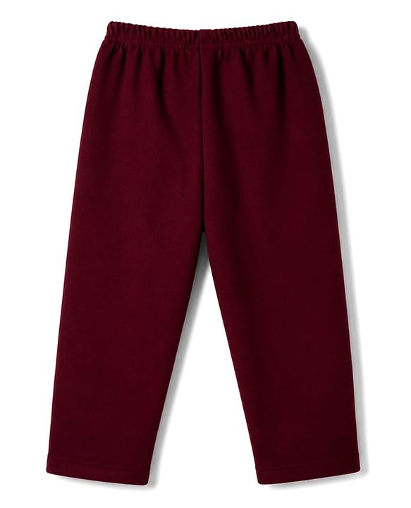 Babyhug Velour Knit Full Length Solid Pant - Black